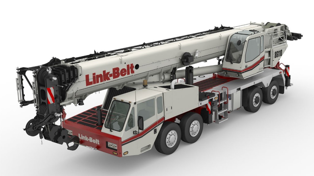 HTT-86110 telescopic truck terrain crane.