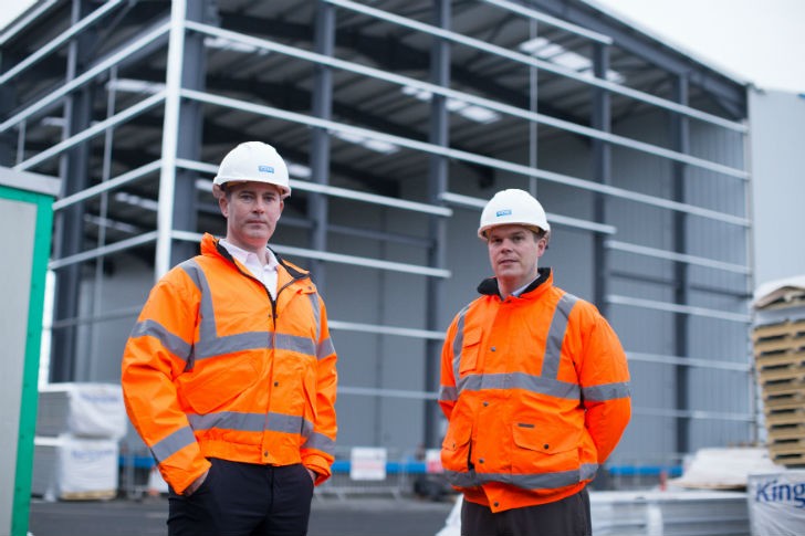 Raymond Cooke Operations Director and Colin Trainor  Finance Director outside new CDE Factory