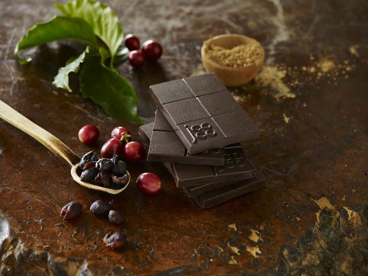 CoffeeFlour team showcase a new Arabica Cherry Espresso Dark Chocolate Bar from Seattle Chocolates’ jcoco line.