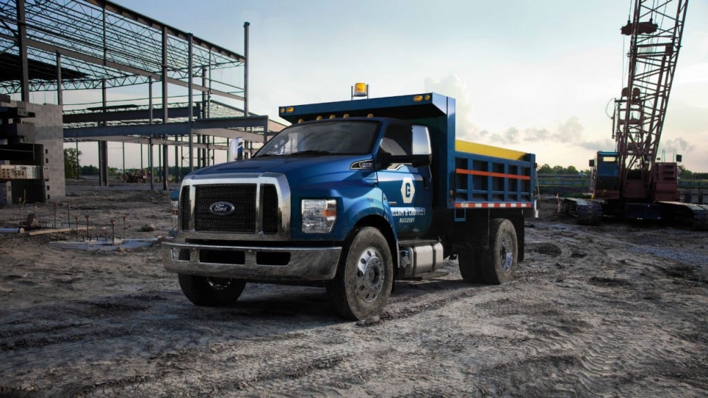 The Ford F-650 medium duty truck with Ford 6.7-liter Power Stroke V8 diesel engine integrated.