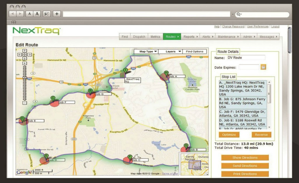 NexTraq’s ClearPath optimized routing is an easy-to-use feature that takes all locations and stops in a vehicle’s route and orders them to create the shortest route.