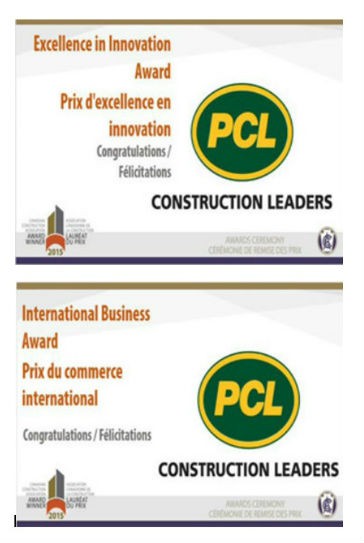 PCL received the 2015 CCA Excellence in Innovation Award and the 2015 CCA International Business Award.