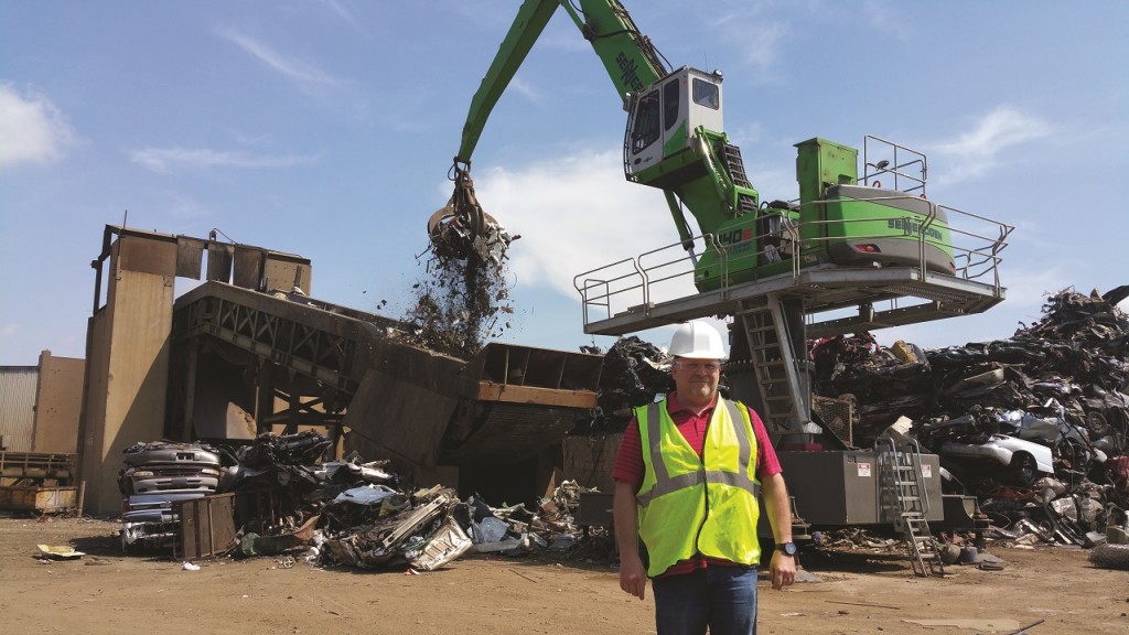 Jeff Beebe in front of Ferrous Processing & Trading’s new 840 E-Series Electric Machine.