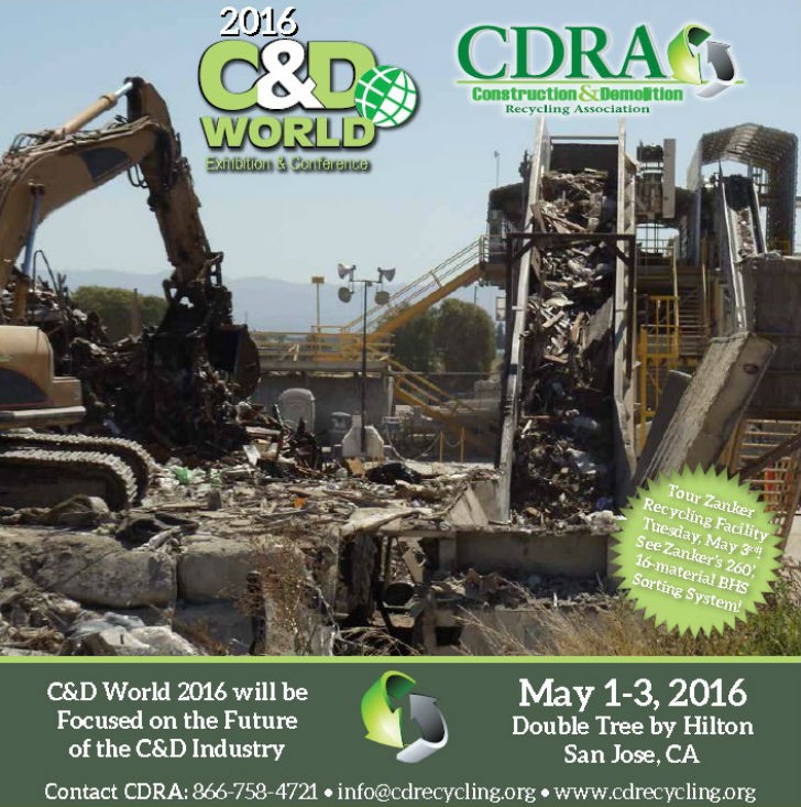 C&D World 2016 to include Zanker Recycling tour