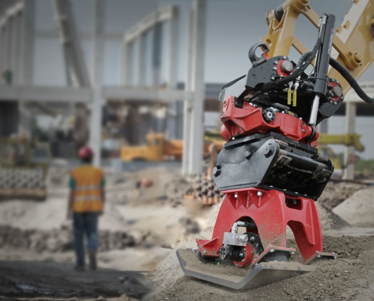 Rototilt's compactors are more efficient solution on 'sticky' ground or uneven surfaces.
