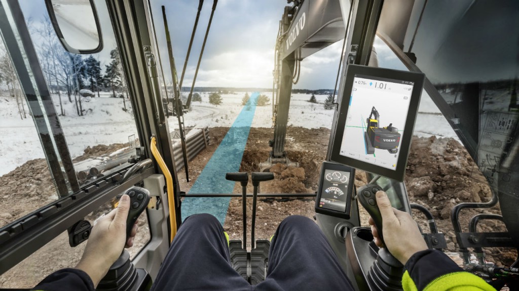 Volvo Co-Pilot onboard services display, and advanced ‘Assist’ machine services – Dig Assist.