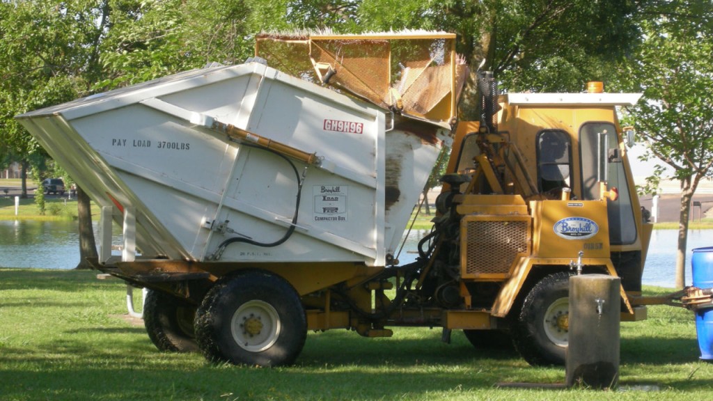 City leaders are now using specialized, single operator refuse removal trucks to empty receptacles at inland park, hiking trails and sports facility. 