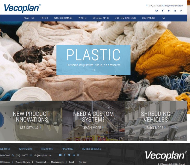 Vecoplan launches updated website for shredders and recycling systems 