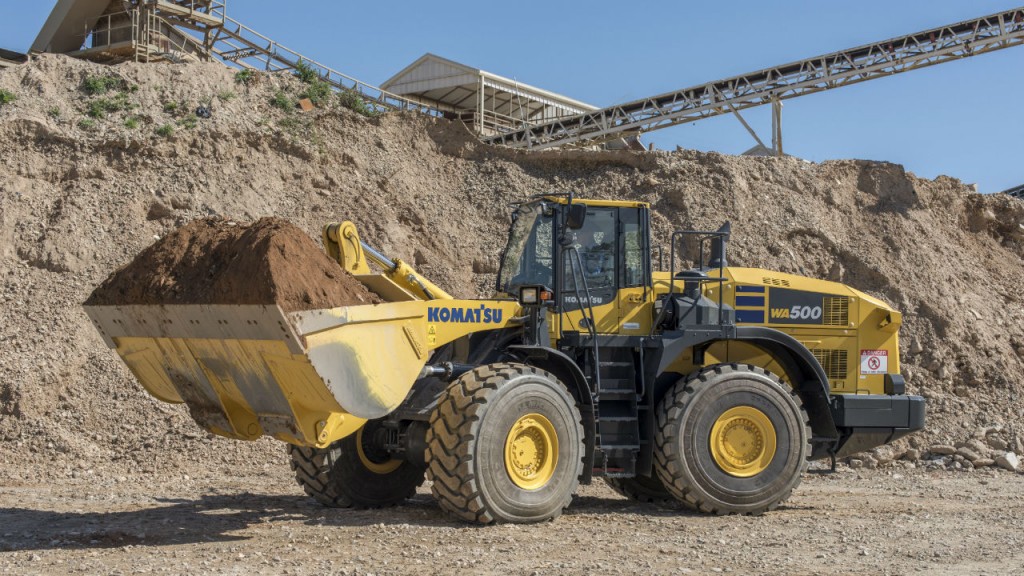 The new WA500-8 Wheel Loader is made for loading on-highway trucks or smaller rigid trucks in quarry applications, articulated trucks on construction sites, or load and carry applications.