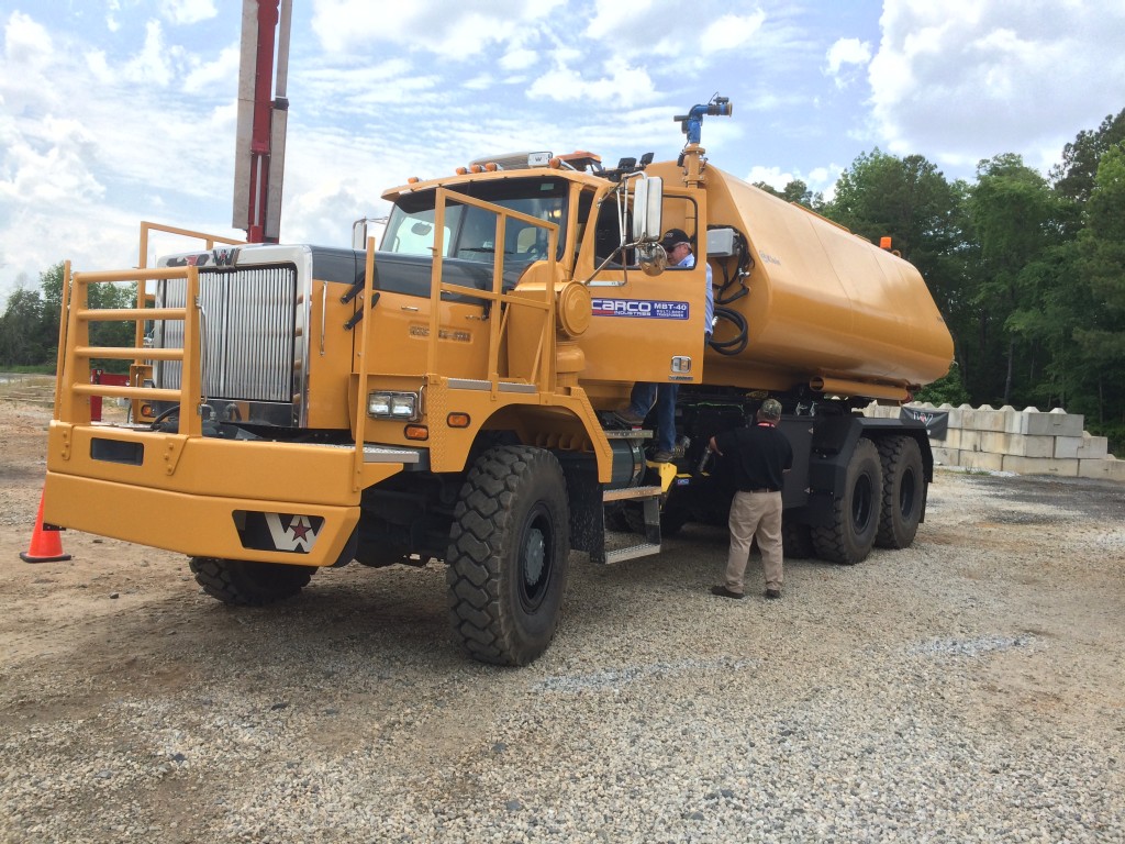 The MBT-40 – which can switch from water truck to dump body in less than five minutes!