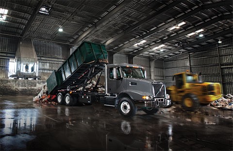 Volvo Trucks North America will feature its wide range of refuse-focused truck models – including its versatile Volvo VHD model (above) – in booth no. 2267 at WasteExpo 2016, which runs June 7-9 at the Las Vegas Convention Center. 
