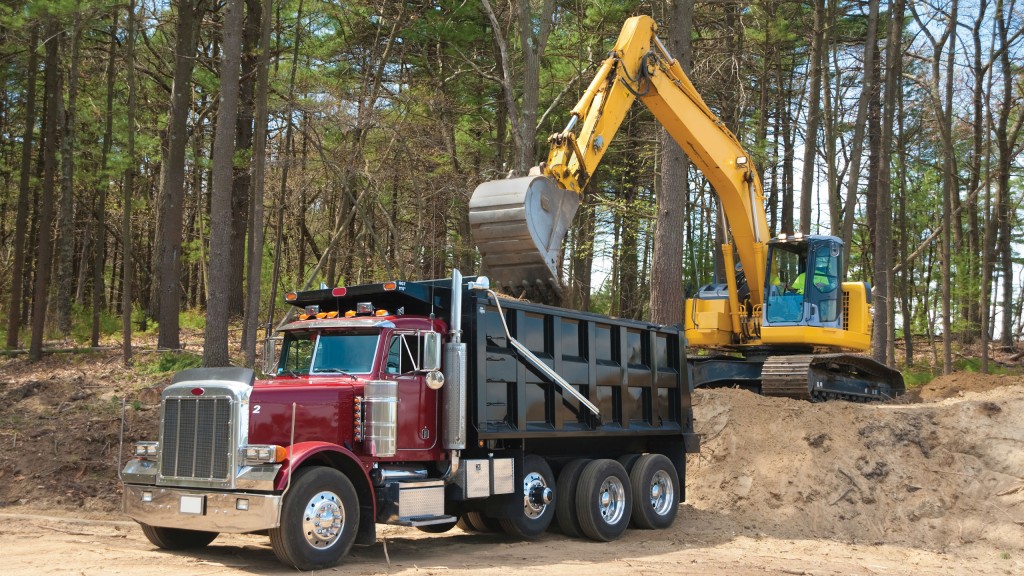 Dump truck operates in a demanding environment with the new Michelin X WORKS Z tire.
