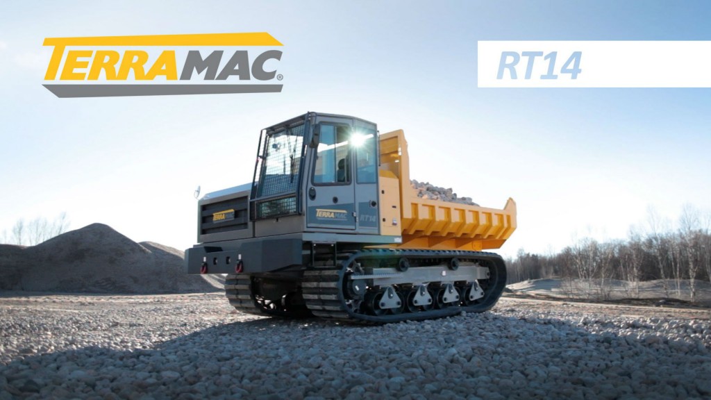 The Terramac RT14R can carry and dump up to 28,000 pounds of material at any position, allowing it to offload materials faster than a standard straight frame unit.