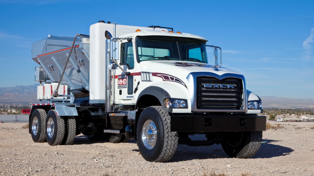 Mack Trucks demonstrated its commitment to application excellence with two models at the Equipment Fleet Management 2016 National Conference and Trade Show, including a Mack Granite  MHD model (above). 