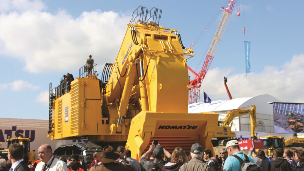 Mining equipment was also on display, like this crowd-drawing 200-tonne-class Komatsu excavator.