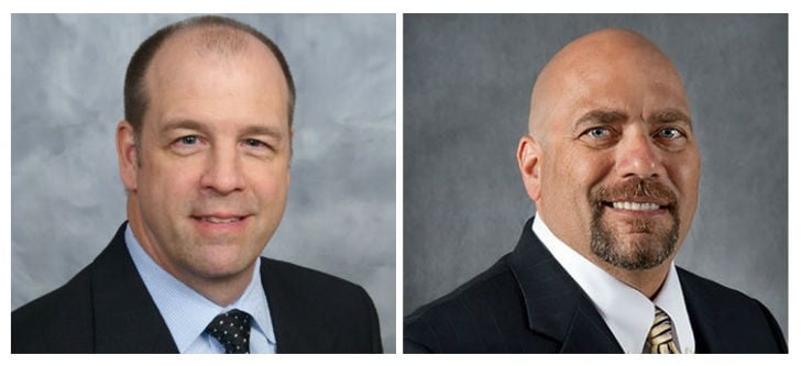 (Left) David Koppenhofer, Executive Director OEM Sales & Support, Cummins Inc., to the AEM Board of Directors, and Scott Harris, Vice President Case Construction North America, CNH Industrial, to the AEM CE Sector Board (right).
