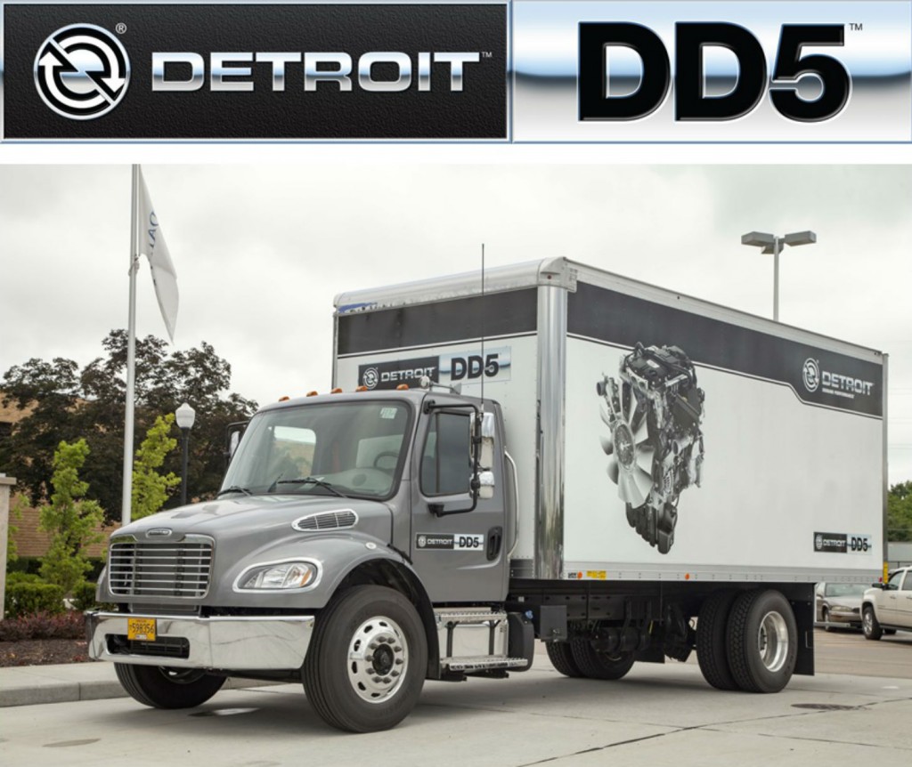 The DD5 is the newest Detroit engine and will begin production in the Freightliner M2106 this fall.
