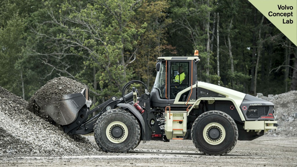 Volvo Construction Equipment unveiled its prototype hybrid wheel loader known as the LX1 at the Xploration Forum in Eskilstuna, Sweden.