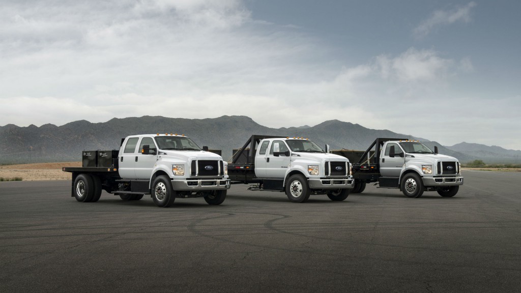 All-new F-650 and F-750 trucks are available with the buyer’s choice of Ford-built segment-exclusive gasoline engine or diesel engine.