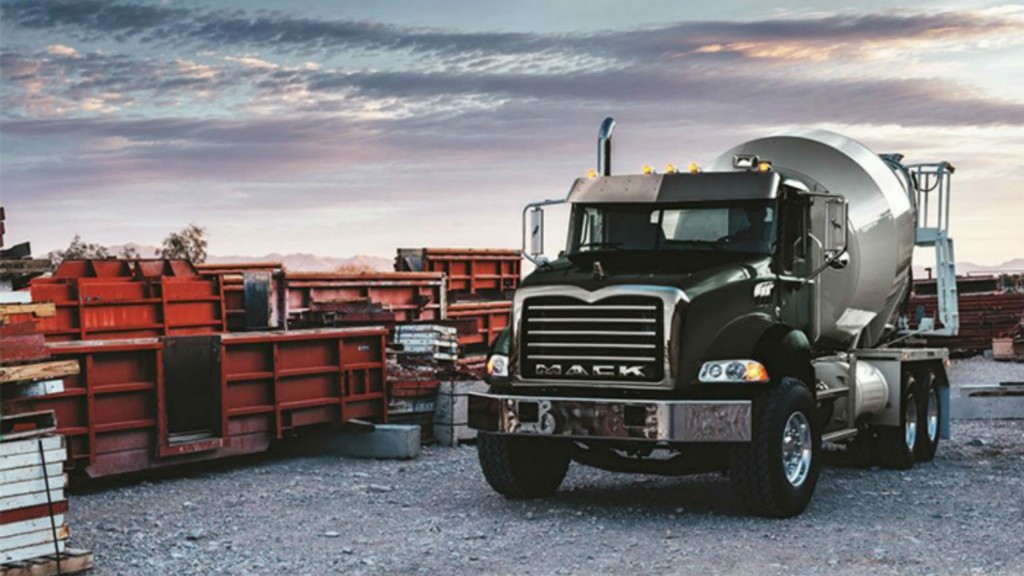 Mack Trucks’ Mack Granite model, equipped with the 2017 Mack MP7 11-liter engine and the Mack mDRIVE HD 14-speed automated manual transmission, delivers unmatched performance and driveability for concrete mixer applications, while cutting weight compared to its predecessor.