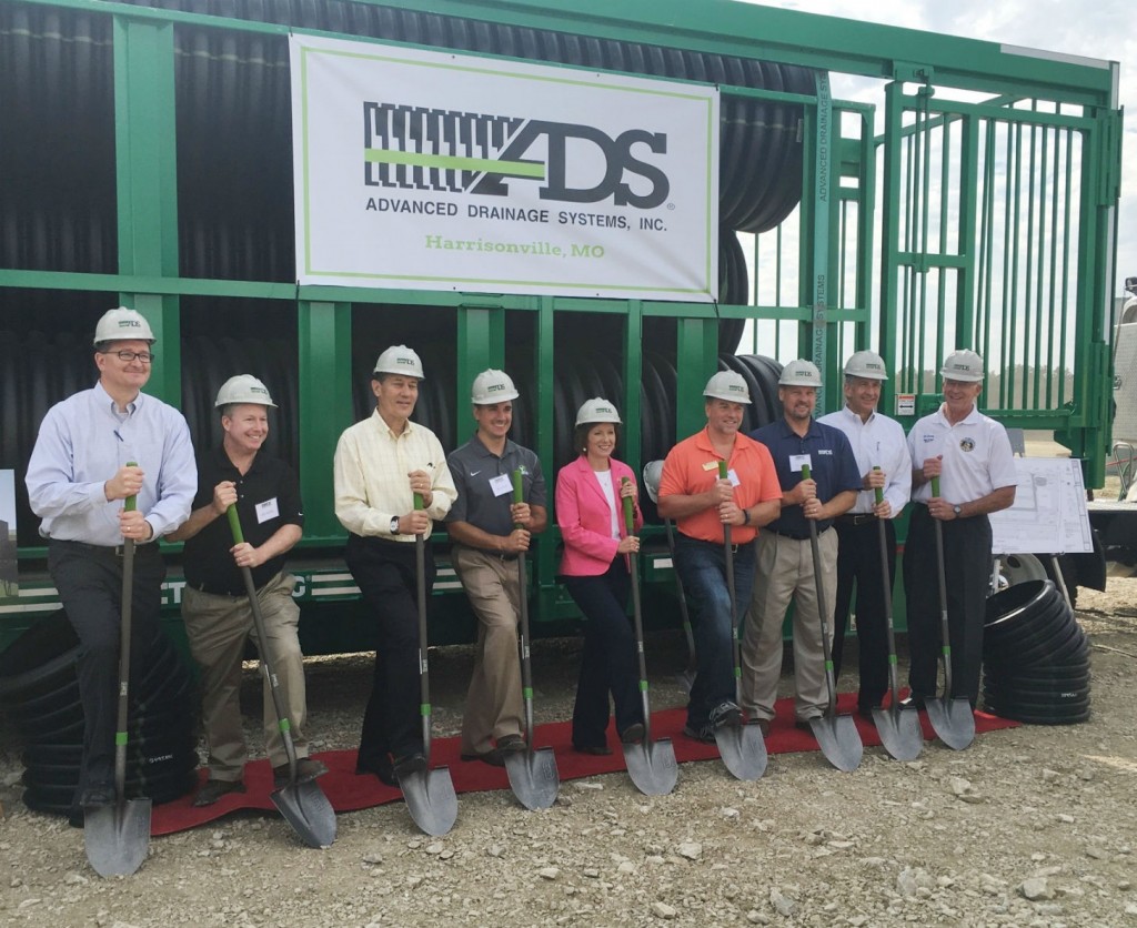 HARRISONVILLE, Mo. - At the groundbreaking for the new ADS plant here were (left to right) Greg Bohn, Bill Shaffer, Joe Chlapaty, Kevin Kish of ADS, Rep. Vicky Hartzler (R-Mo.), Brian Hasek, Mayor of Harrisonville, Gary Ashley, ADS, Tom Fussner, ADS and Sen. Ed Emery (R-Lamar). HARRISONVILLE, Mo. - At the groundbreaking for the new ADS plant here were (left to right) Greg Bohn, Bill Shaffer, Joe Chlapaty, Kevin Kish of ADS, Rep. Vicky Hartzler (R-Mo.), Brian Hasek, Mayor of Harrisonville, Gary Ashley, ADS, Tom Fussner, ADS and Sen. Ed Emery (R-Lamar).