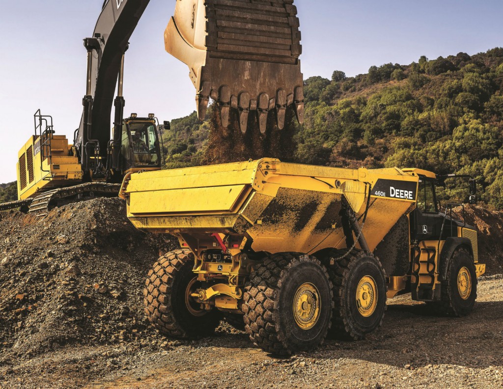 John Deere 460E articulated dump truck.