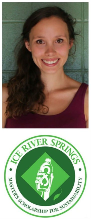 Jillian Treadwell a student at McGill University in the department of Bioresource Engineering received the award of the first Ice River Springs Master’s Scholarship for Sustainability.