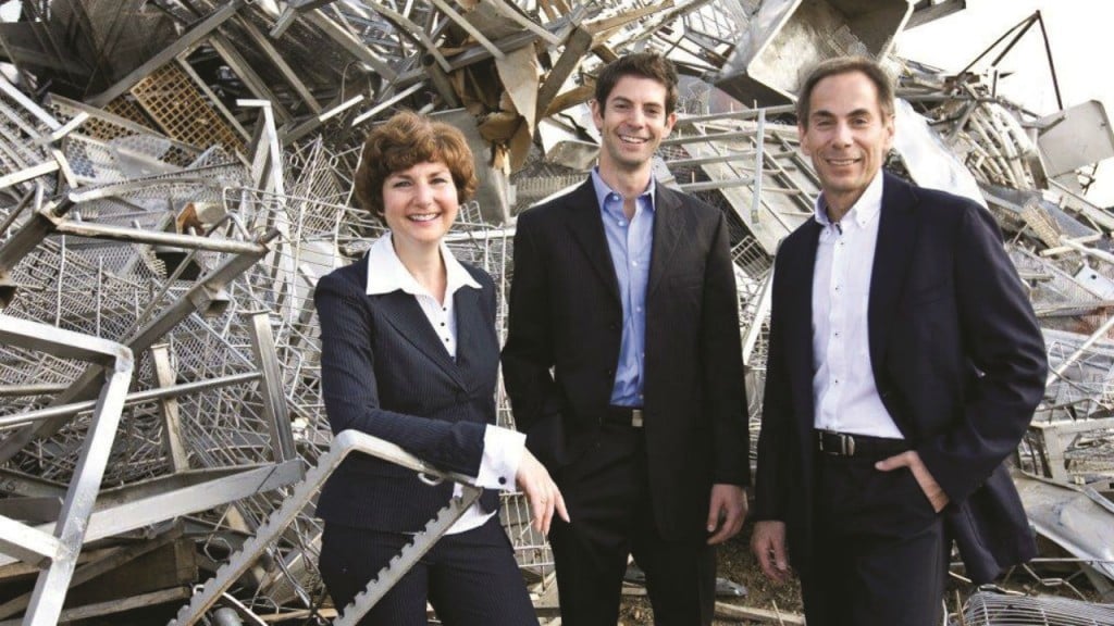 From left: Haderra, Adam and Mark Chisick, the family behind Urbanmine, bring a fresh
approach to the scrap business.