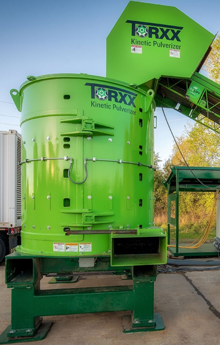 The TORXX Kinetic Pulverizer (TPK ) can process multiple feedstocks using just a single unit delivering significant value to recycling and waste reduction markets.