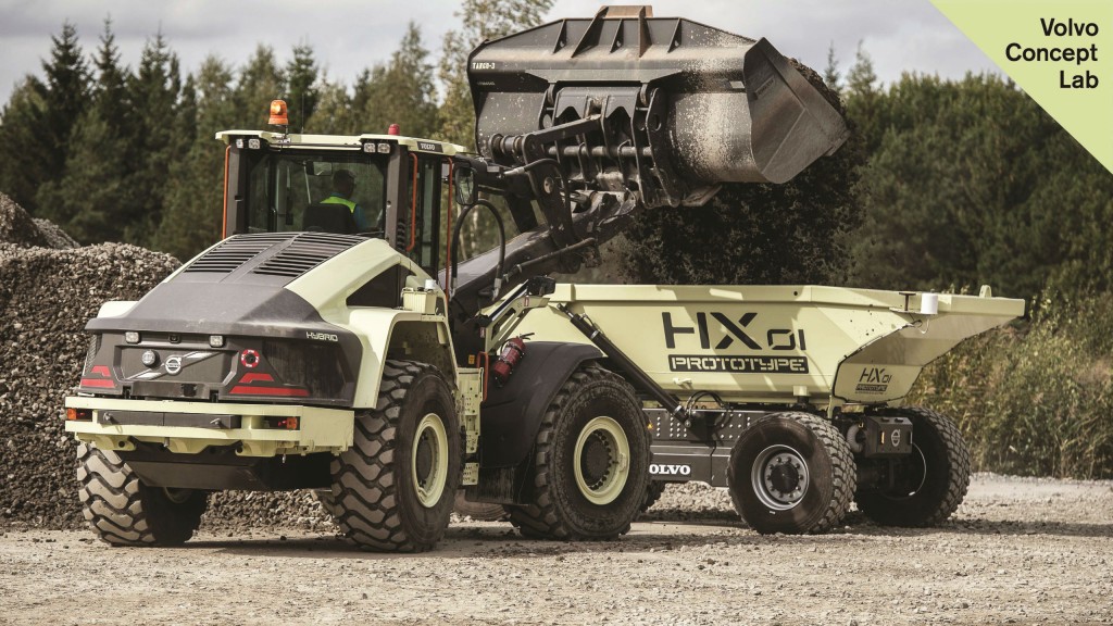 The hybrid LX1 wheel loader and HX1 autonomous load carrier.