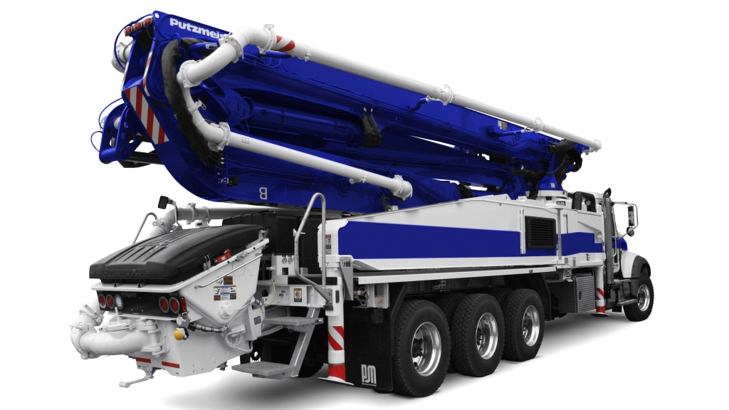 New five-section truck-mounted boom pump introduced at World of Concrete