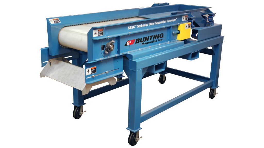 Bunting Magnetics can now capture stainless steel fraction up to 5” with the new SSSC stainless steel separation conveyor