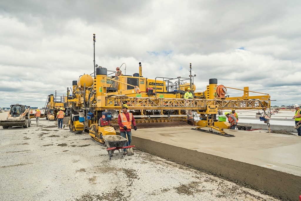 Topcon ZPS concrete paving system with integrated Z-beam laser technology