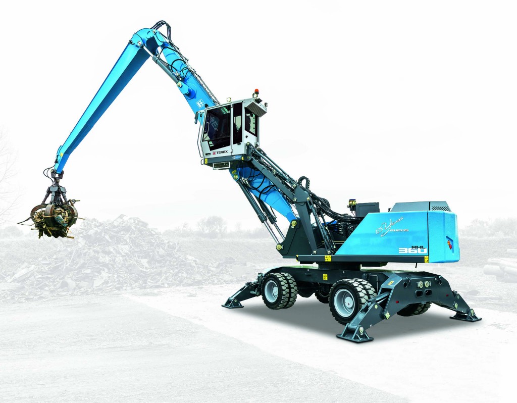 Terex Fuchs RHL350 F material handler features new upper carriage design, joystick controls and two boom/stick configuration options