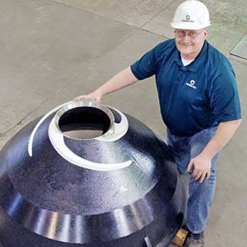 Columbia Steel introduces high output cone mantle 