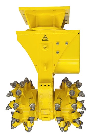 Drum cutter attachment for demolition robot line