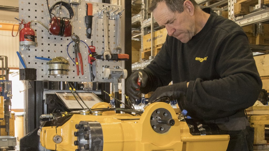 An Engcon employee at work in the company's new factory.