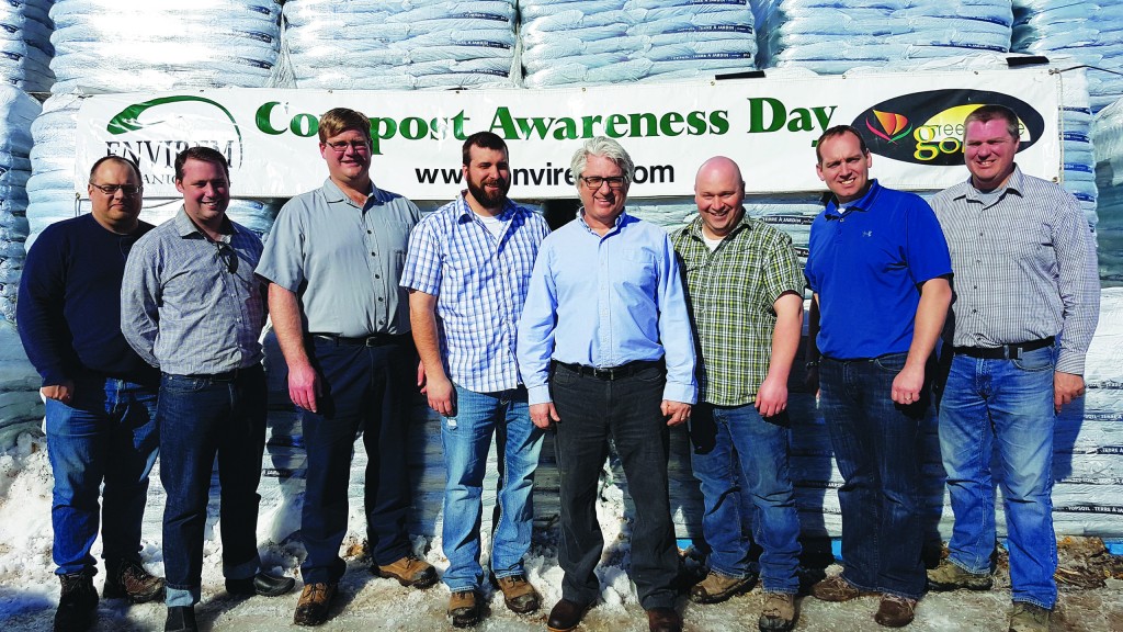 The Envirem Organics management team, with owner Bob Kiely (in glasses, photo middle).