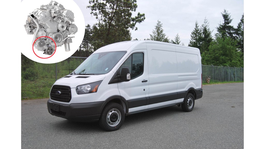 Underhood compressor for Ford Transit Ecoboost commercial van