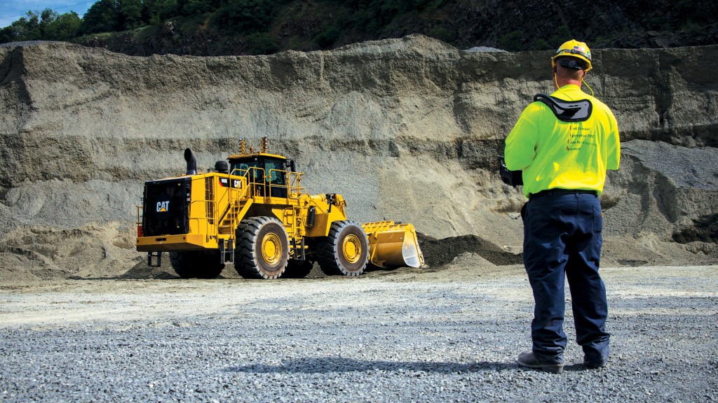 Caterpillar's Command for Loading is a remote control system for the Cat 988K large wheel loader.