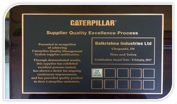BKT receives Silver Award from Cat for Supplier Quality Excellence Process
