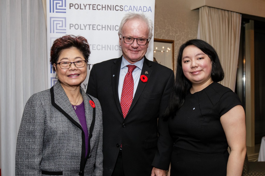 Polytechnics Canada National Strategy Student Ambassador Alisa Yao (right) and colleagues.
