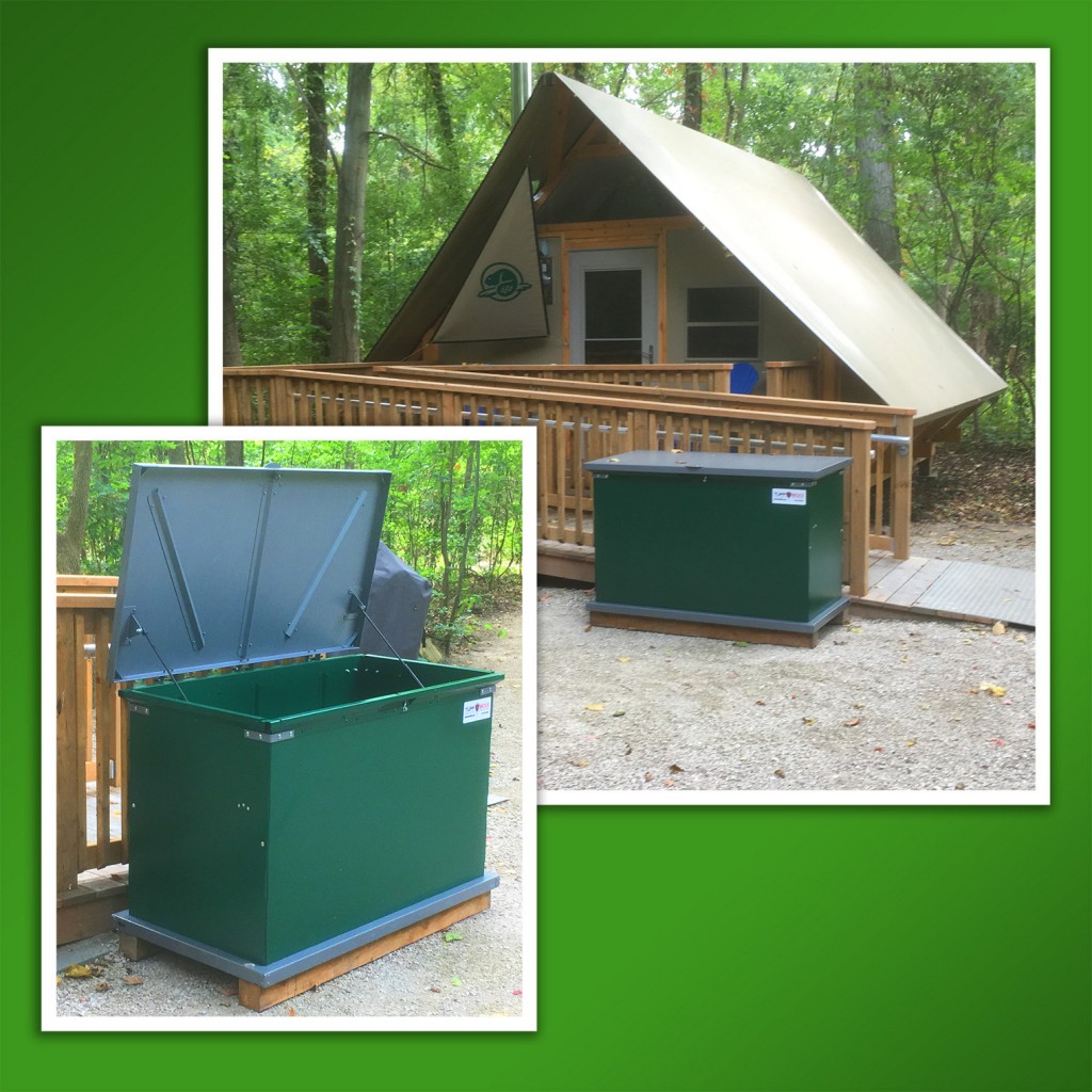 Grizzly container provides lockable, animal-proof storage for residential waste and recyclables