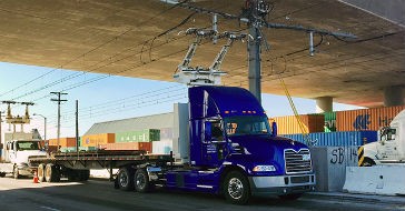 Mack demonstrates catenary vehicle near California ports