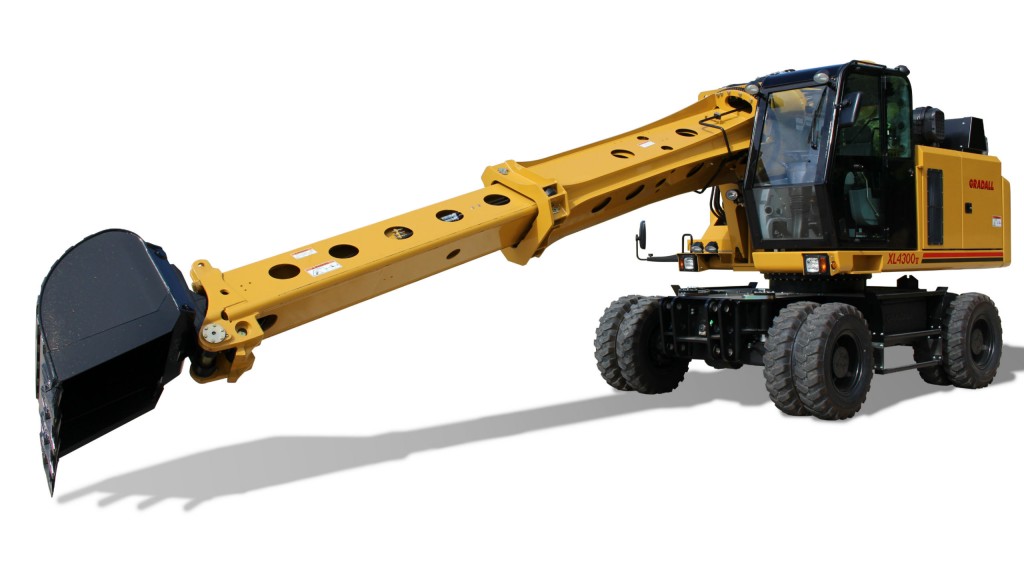 Low profile and compact boom add stability to excavator