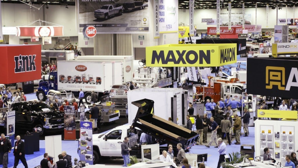 Crowds make their way through displays during the NTEA Work Truck Show.