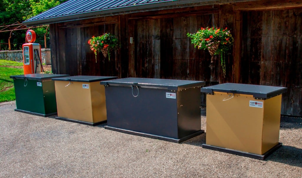 TuffBoxx family of lockable, animal-resistant containers designed to keep waste and recyclables safe for collection