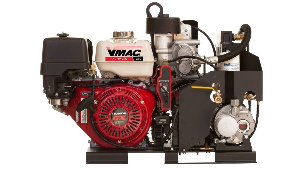 Compact gas air clearance compressor