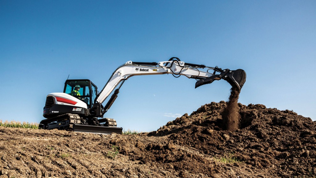 The E85 is the largest compact excavator from Bobcat.