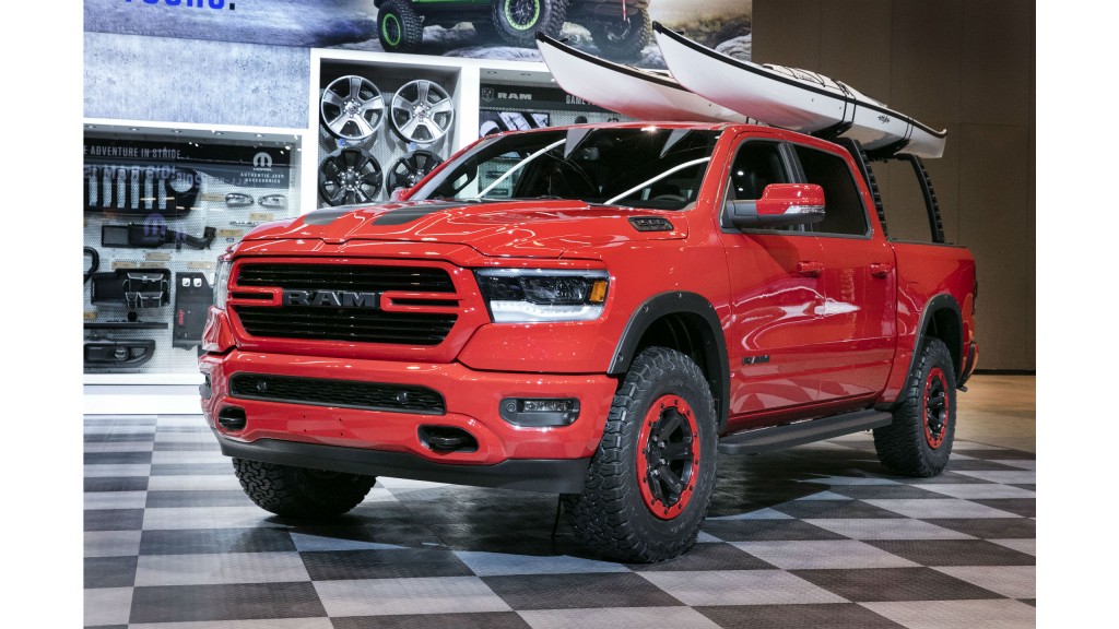 New Ram 1500 Mopar products, including 2-inch lift kit, off-road wheel flares, off-road beadlock-capable wheels and off-road style running boards, enhance all-new 2019 Ram 1500.